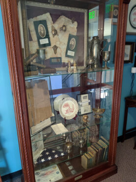 Historical items and documents on display at Shiloh United Methodist Church in Shiloh, Illinois. Photo courtesy of Shiloh UMC