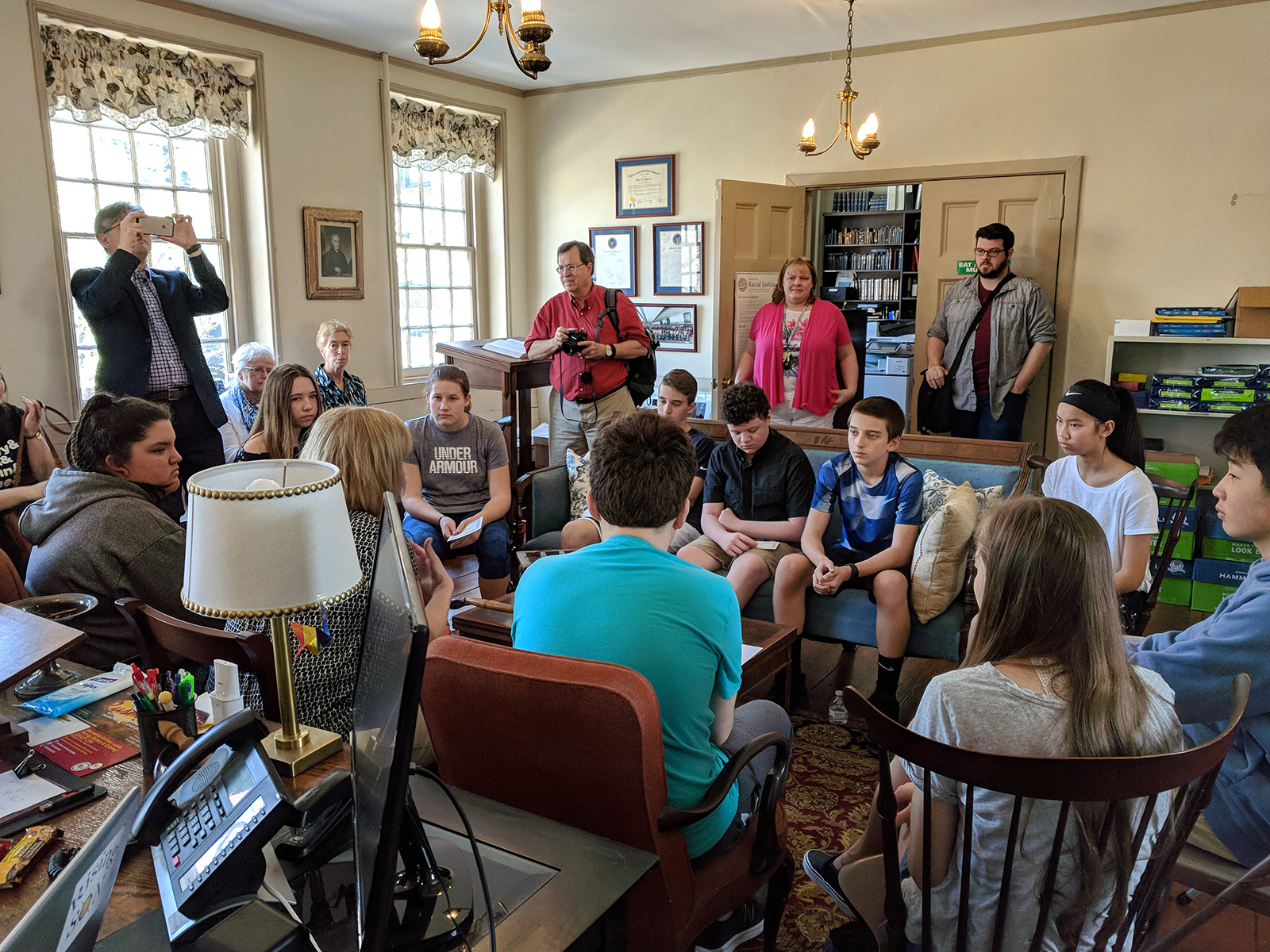 Teen confirmation students attend a “Time Traveler” program at Historic St. George’s United Methodist Church in Philadelphia in 2018. Photo courtesy of HSG