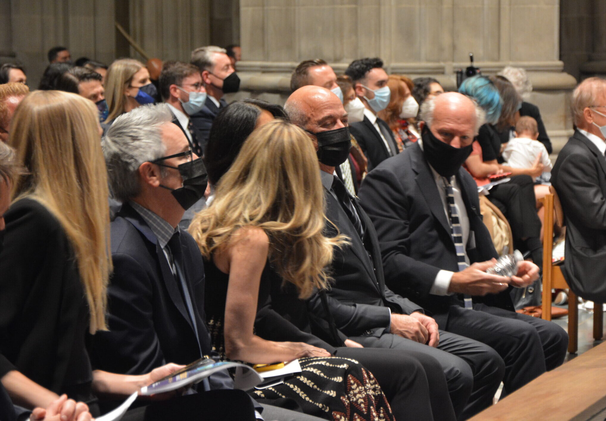 Amazon founder and Blue Origin head Jeff Bezos sits in the pews of the Washington National Cathedral on November 10, 2021. (RNS Photo by Jack Jenkins)