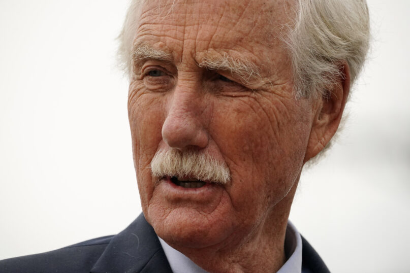 Sen. Angus King, I-Maine, speaks to reporters at Bath Iron Works, Saturday, Oct. 2, 2021, in Bath, Maine. The somewhat mysterious charitable giving strategy known as donor-advised funds is a point of contention in the philanthropic community, but a new report released Thursday, Nov. 11,  is shedding light on what types of organizations benefited most from it in the past few years. A Senate bill, introduced by Sens. Angus King, a Maine Independent, and Chuck Grassley, an Iowa Republican, is aiming to make numerous reforms to DAFs. Among other things, it would create new categories of accounts  (AP Photo/Robert F. Bukaty)