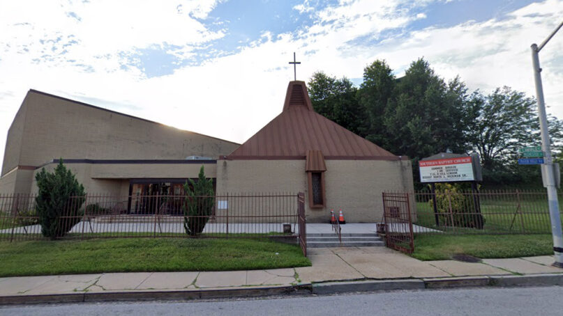 Southern Baptist Church in East Baltimore was the site of a homicide. Image courtesy of Google Maps