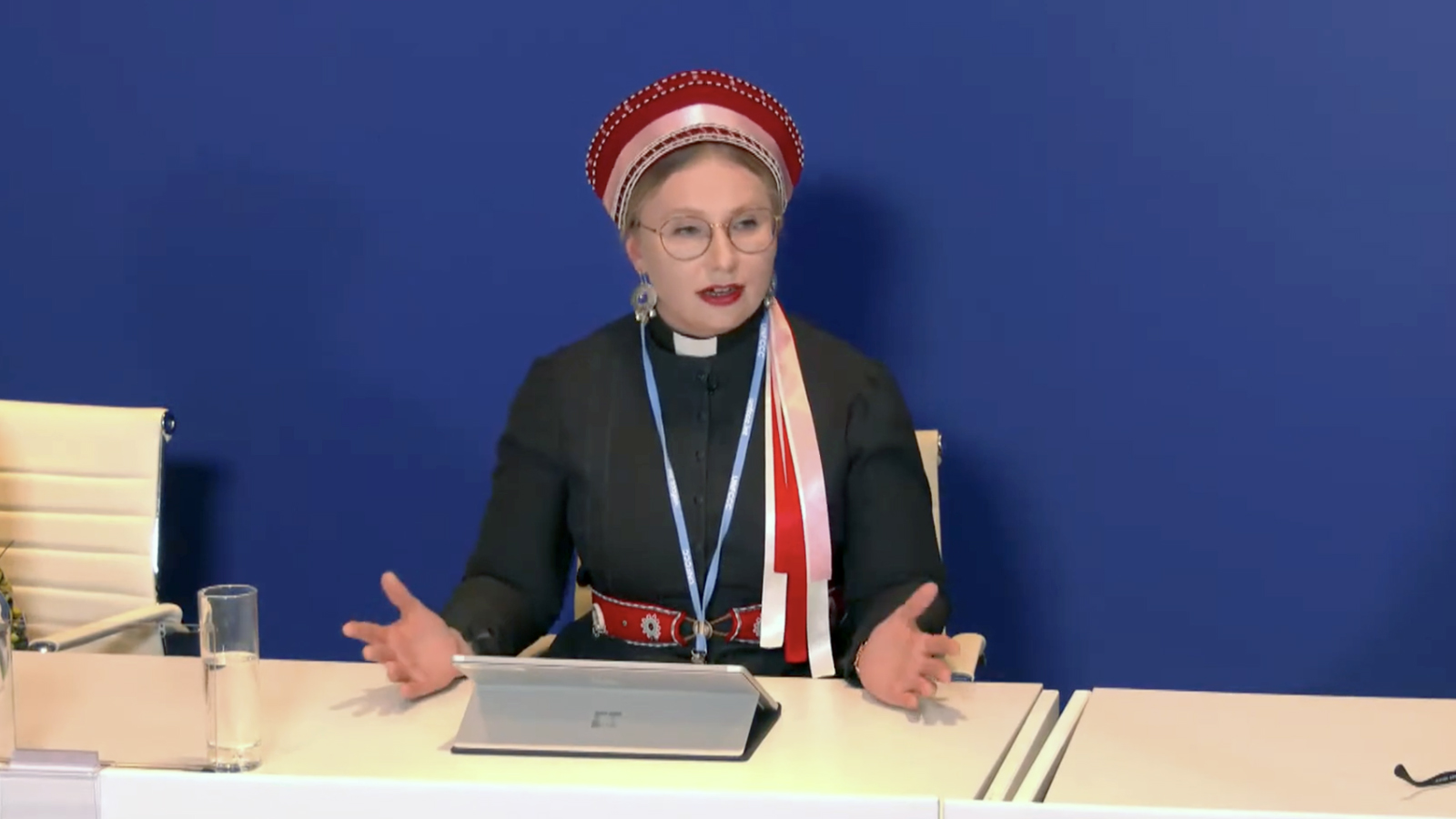The Rev. Mari Valjakka, pastor of Sámi at the Evangelical Lutheran Church of Finland, and moderator of the Indigenous Peoples Reference Group of the World Council of Churches. Video screengrab