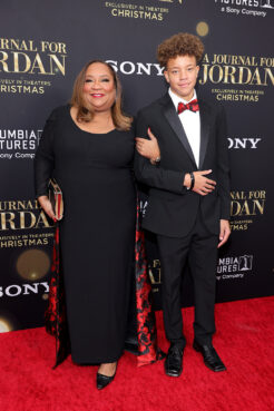 NEW YORK, NEW YORK - DECEMBER 09: Dana Canedy and Jordan Canedy attend the World Premiere of "A Journal For Jordan" at AMC Lincoln Square Theater on December 09, 2021 in New York City. Photo by Theo Wargo/Getty Images for Sony Pictures