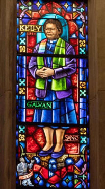 A new stained glass window featuring Bishop Leontine T.C. Kelly in the Cathedral of the Rockies in Boise, Idaho. Photo courtesy of Cathedral of the Rockies