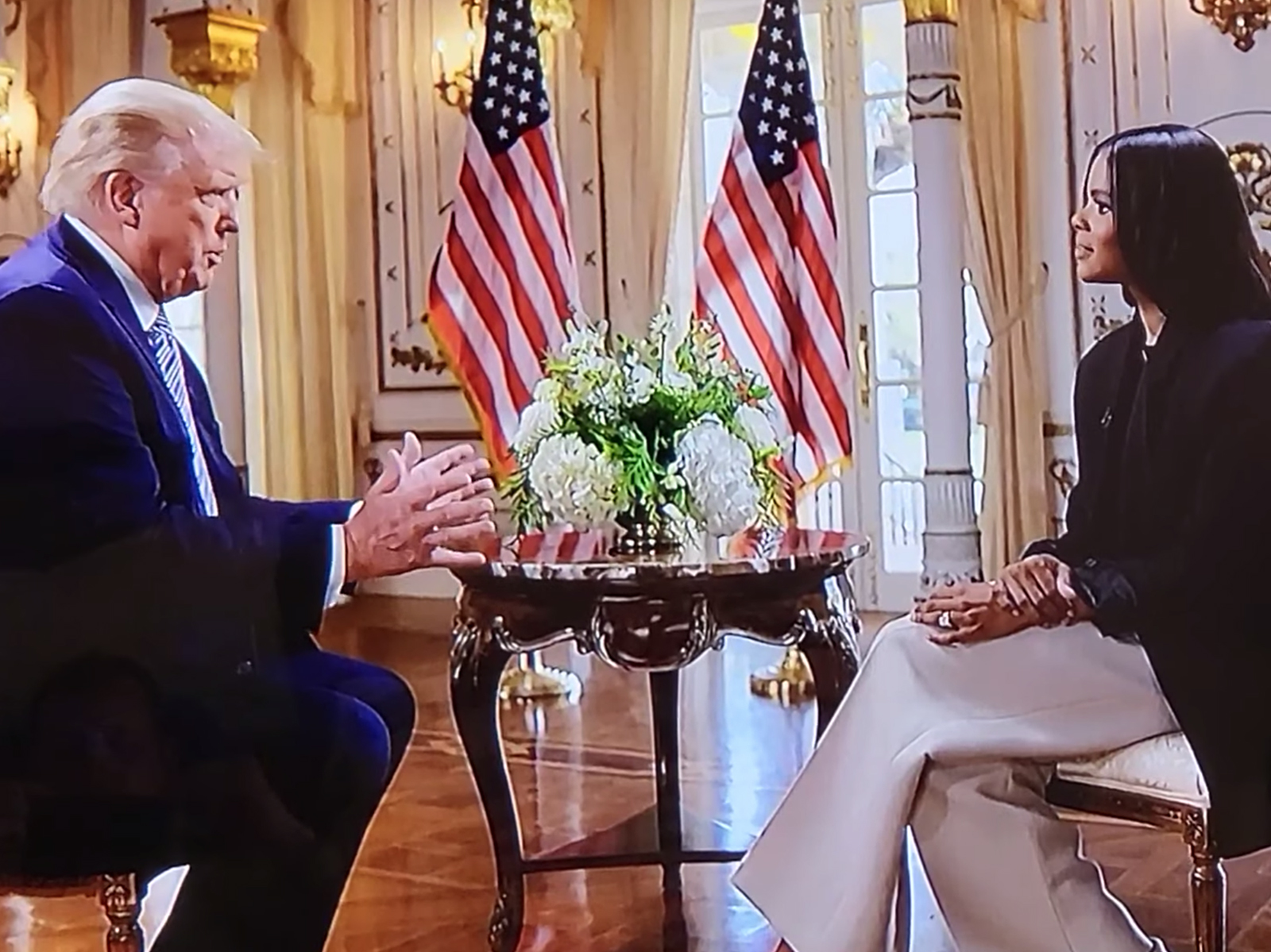 Candace Owens interviews former President Donald Trump. Video screen grab