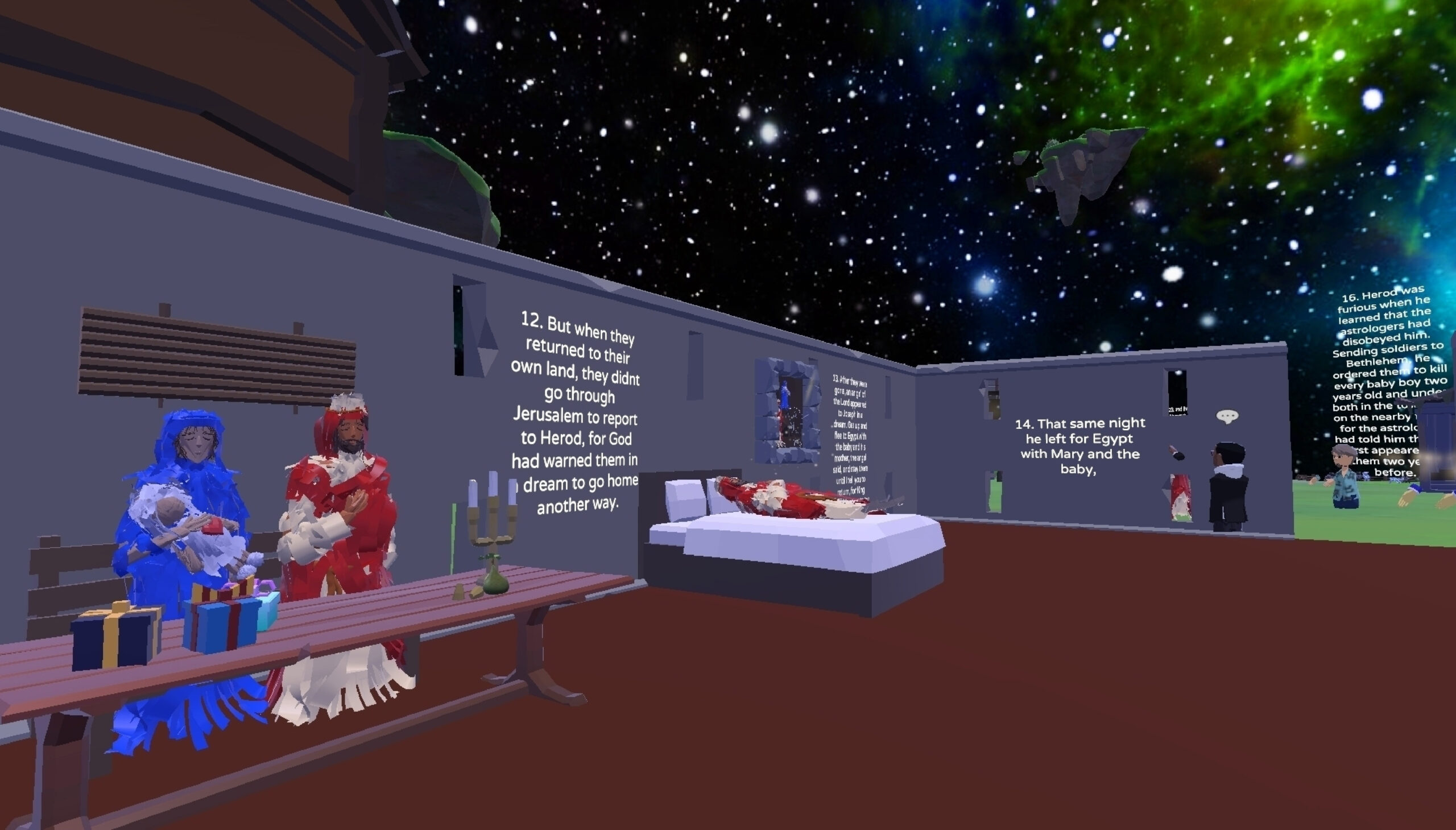A virtual reality worship service is hosted at VR Church on Sunday, Jan. 23, 2022. VR Church was launched by Soto in 2016 and has gained traction in the metaverse, with attendance growing rapidly during the coronavirus pandemic as many services moved online. (VR Church via AP)