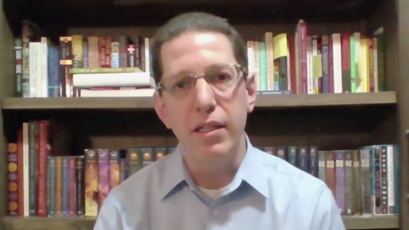 Rabbi Charlie Cytron-Walker speaks during an interview. Video screen grab