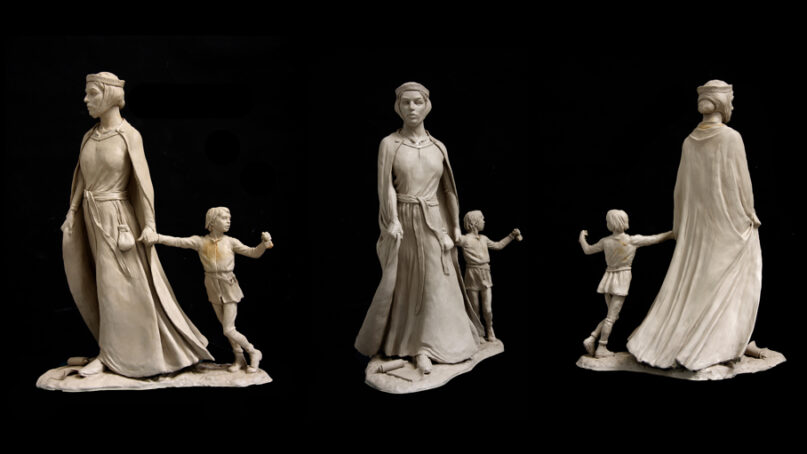 A variety of angles of the Licoricia of Winchester statue model. Photo courtesy of Licoricia.org