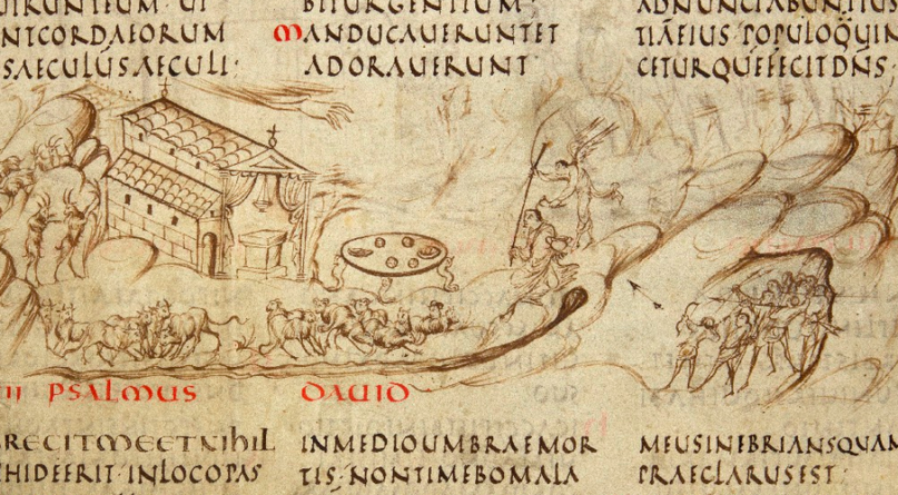 Illustration of Psalm 23 from the Utrecht Psalter (9th century). Image courtesy of Wikipedia/Creative Commons