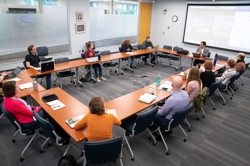 Students attend class at United Theological Seminary in St. Paul, Minnesota, on Sept. 5, 2019. Photo by Angela Jimenez
