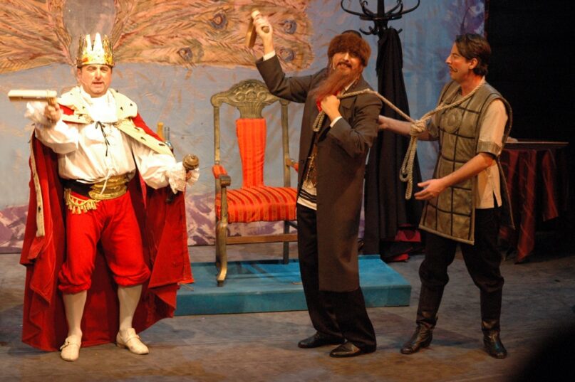 A theater performance during the Purim holiday in Warszawa, Poland. (Photograph by Henryk Kotowski</a>, <a class=