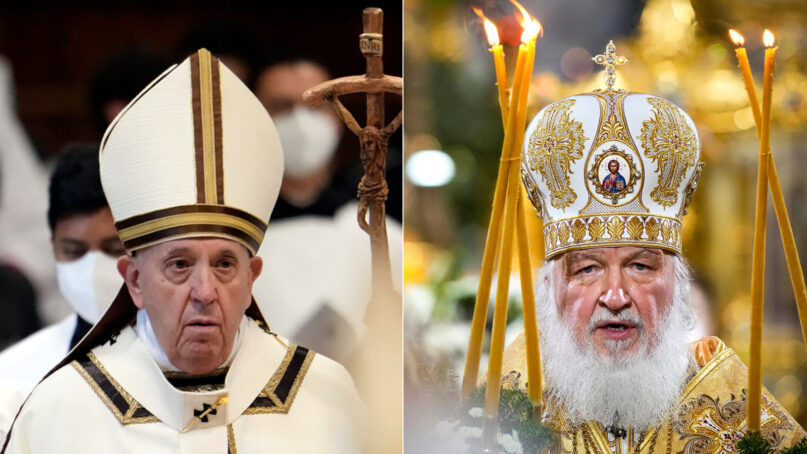 Pope Francis, left, and Russian Orthodox Patriarch Kirill. (AP Photos)