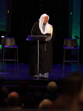 Mohammad Al-Issa, secretary general of the Muslim World League, speaks at the Global Faith Forum at Northwood Church in Keller, Texas, March 6, 2022. Photo courtesy of ALRC