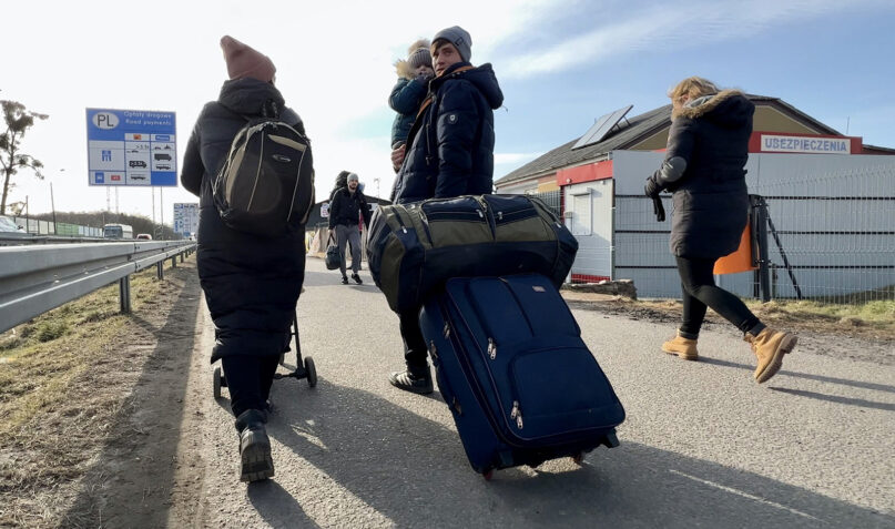 Ukrainian refugees arrive in Poland. Photo courtesy of IMB