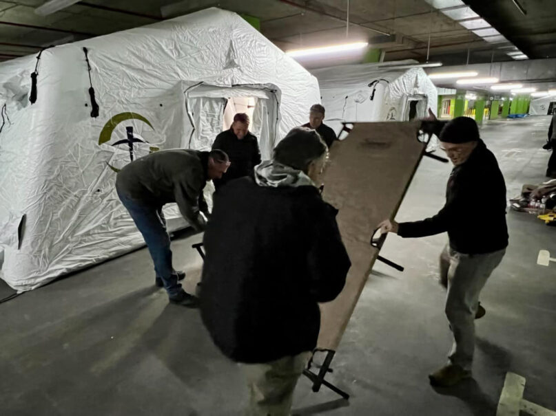 A Samaritan's Purse emergency field hospital is assembled in an underground parking garage in Lviv, western Ukraine. Photo courtesy of Samaritan's Purse