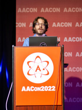 Aaron Rabinowitz speaks at the American Atheists2022 National Convention in Atlanta, April 16, 2022. Photo by Josiah Mannion