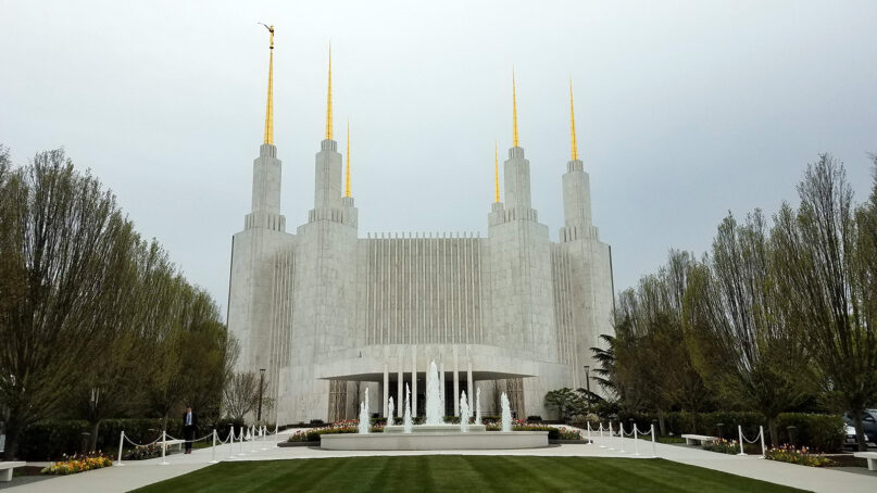 The D.C. Temple of the Church of Jesus Christ of Latter-day Saints on Monday, April 18, 2022. RNS photo by Adelle M. Banks
