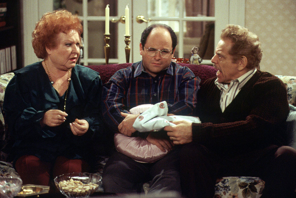 Actors Estelle Harris, from left, Jason Alexander and Jerry Stiller play the Costanza family on "Seinfeld." Photo by Byron J. Cohen/NBCUniversal