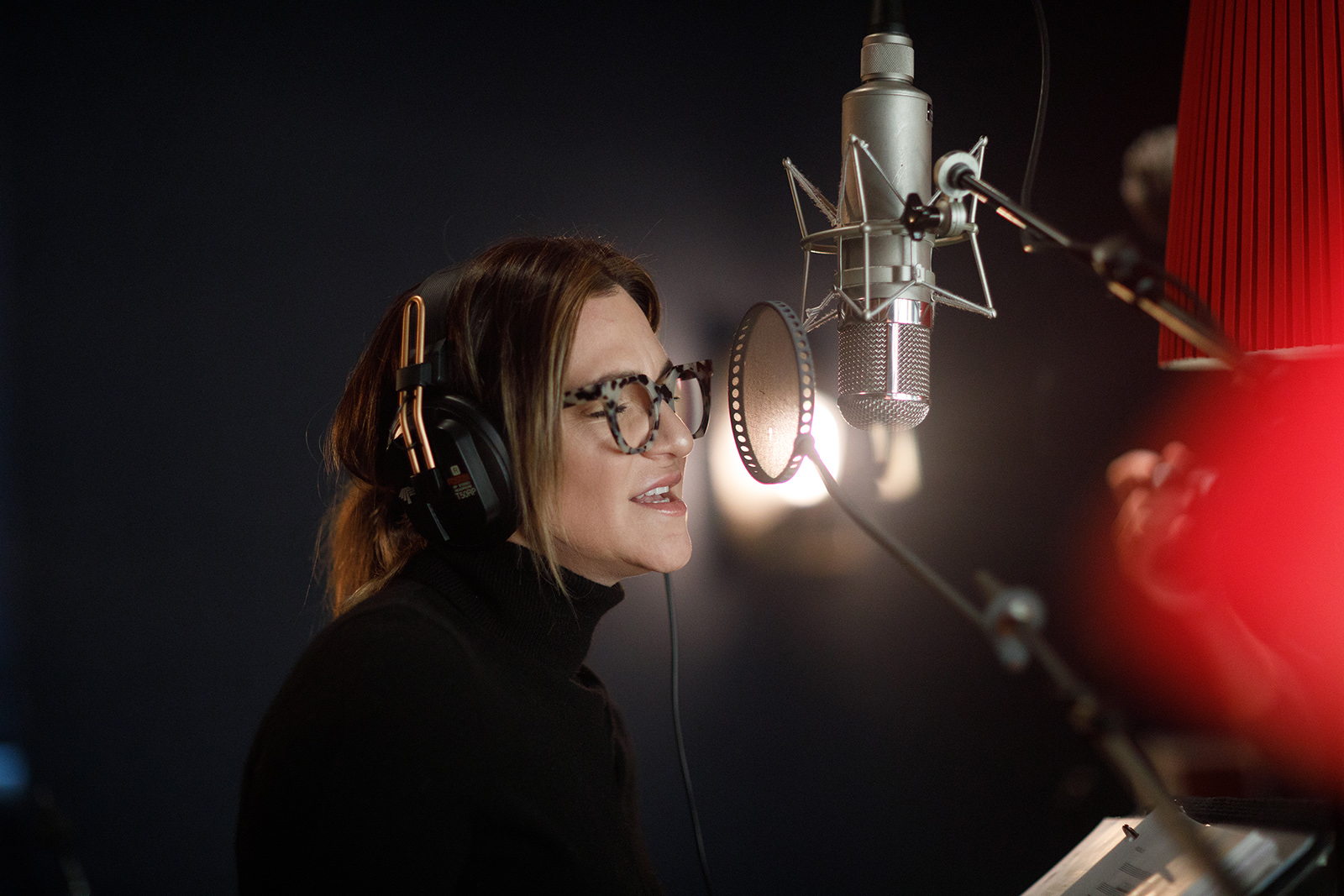 Shoshana Bean records the part of Judas Iscariot on the album “Jesus Christ Superstar: Highlights From the All-Female Studio Cast Recording." Photo by Kat Hennessey