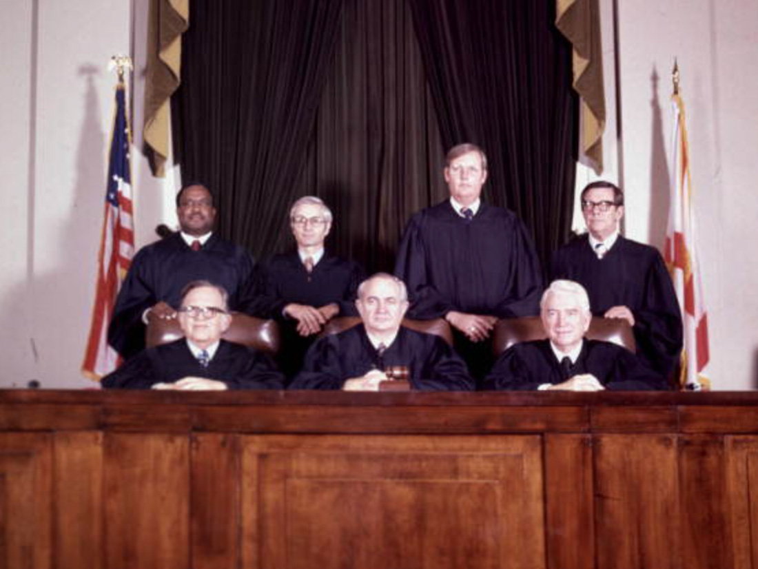 Group portrait of Florida Supreme Court justices in 1978. Photo courtesy State Archives of Florida