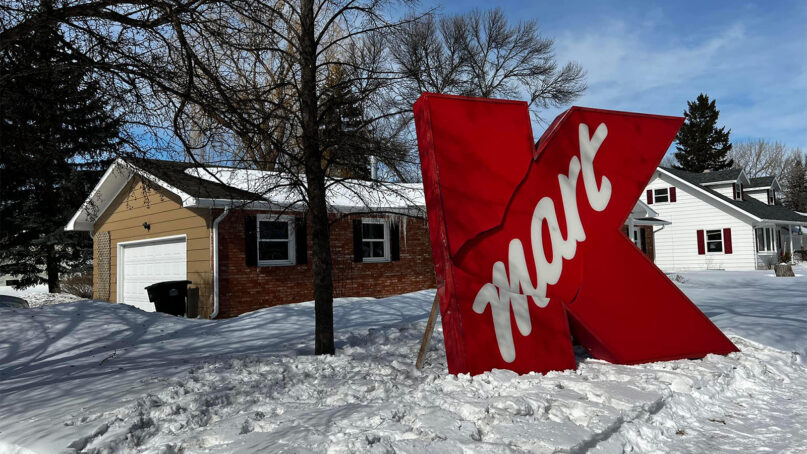 A Kmart sign in the yard of Paul Knight in Grand Forks, North Dakota. Photo courtesy of Paul Knight
