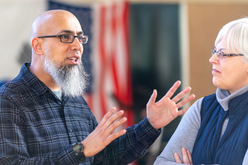 Imam Omer Bajwa, left, in Feb. 2020. Photo courtesy of Yale Chaplain's Office