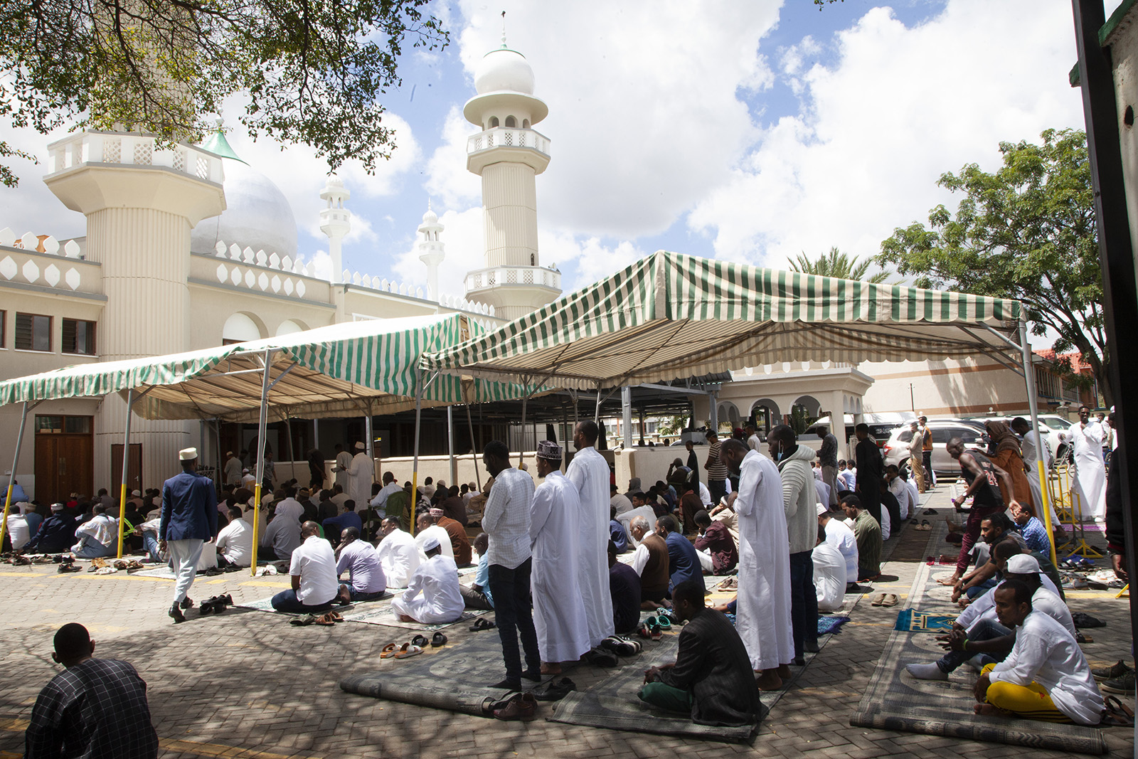 Kenyan Muslims pray for the last Friday in the month of Ramadan at Masjid Noor in Nairobi, Kenya, Friday, April 29, 2022. (AP Photo/Sayyid Abdul Azim)