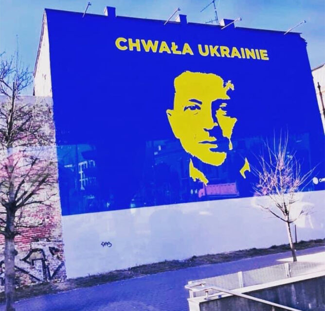 A mural in Krakow, Poland, supporting the Ukrainian people and President Volodymyr Zelenskyy. Courtesy photo