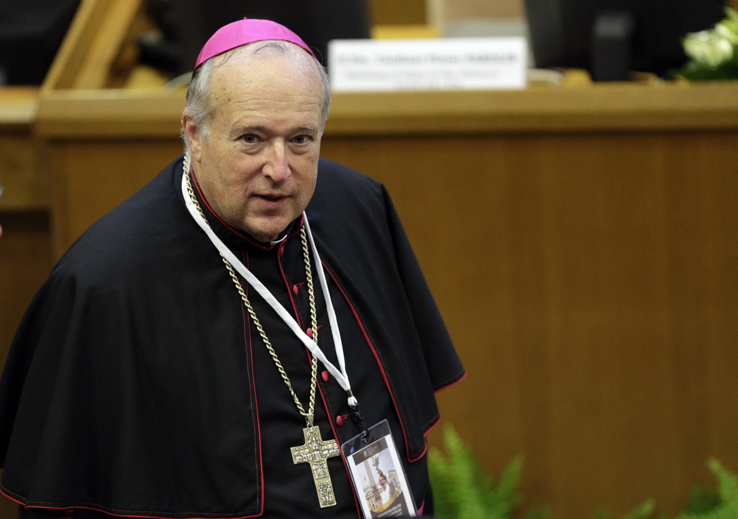 Robert W. McElroy, bishop of the Diocese of San Diego, arrives to attend a conference on nuclear disarmament, at the Vatican, November 10, 2017. Pope Francis said on May 29, 2022, he called on 21 men from church to become cardinals, most of them from continents other than Europe, who dominated the Catholic hierarchy for most of the Church's history.  (AP Photo/Andrew Medichini, File)