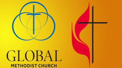 Logos for the Global Methodist Church, left, and the United Methodist Church, right. Courtesy images