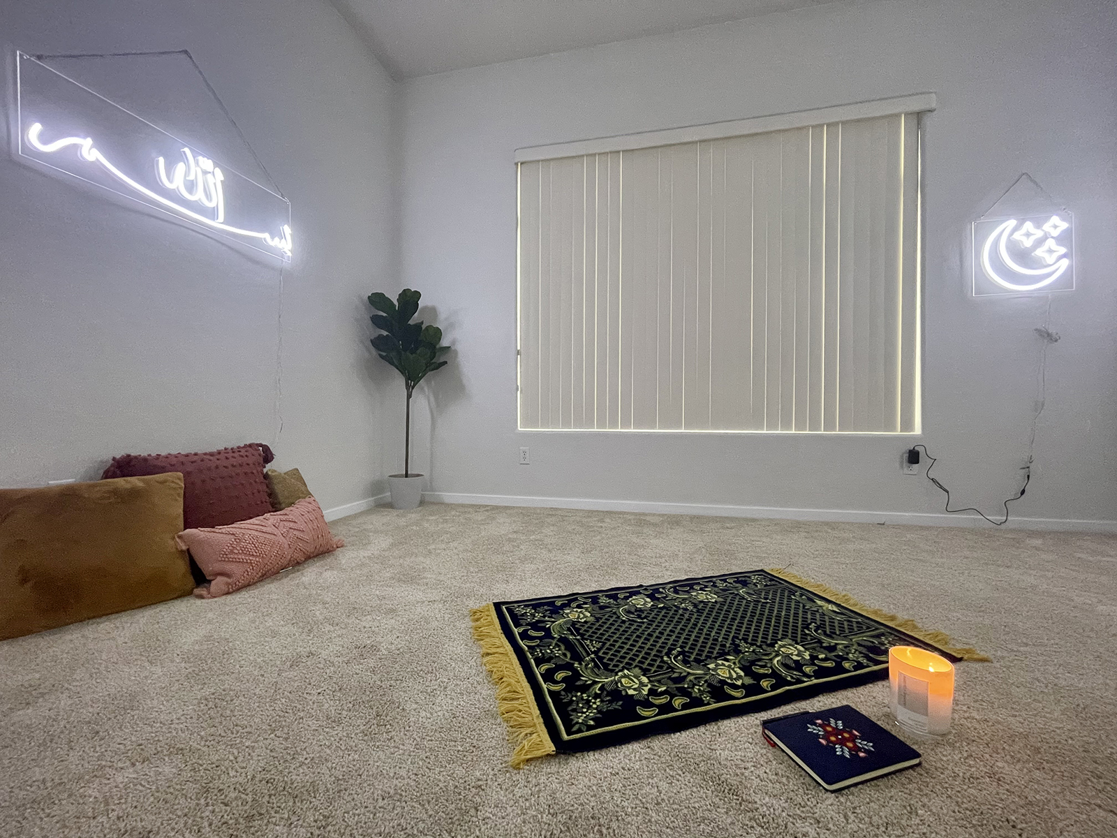 The Arizona home prayer room of Lena Sarsour includes a variety of neon lights. Photo courtesy Lena Sarsour