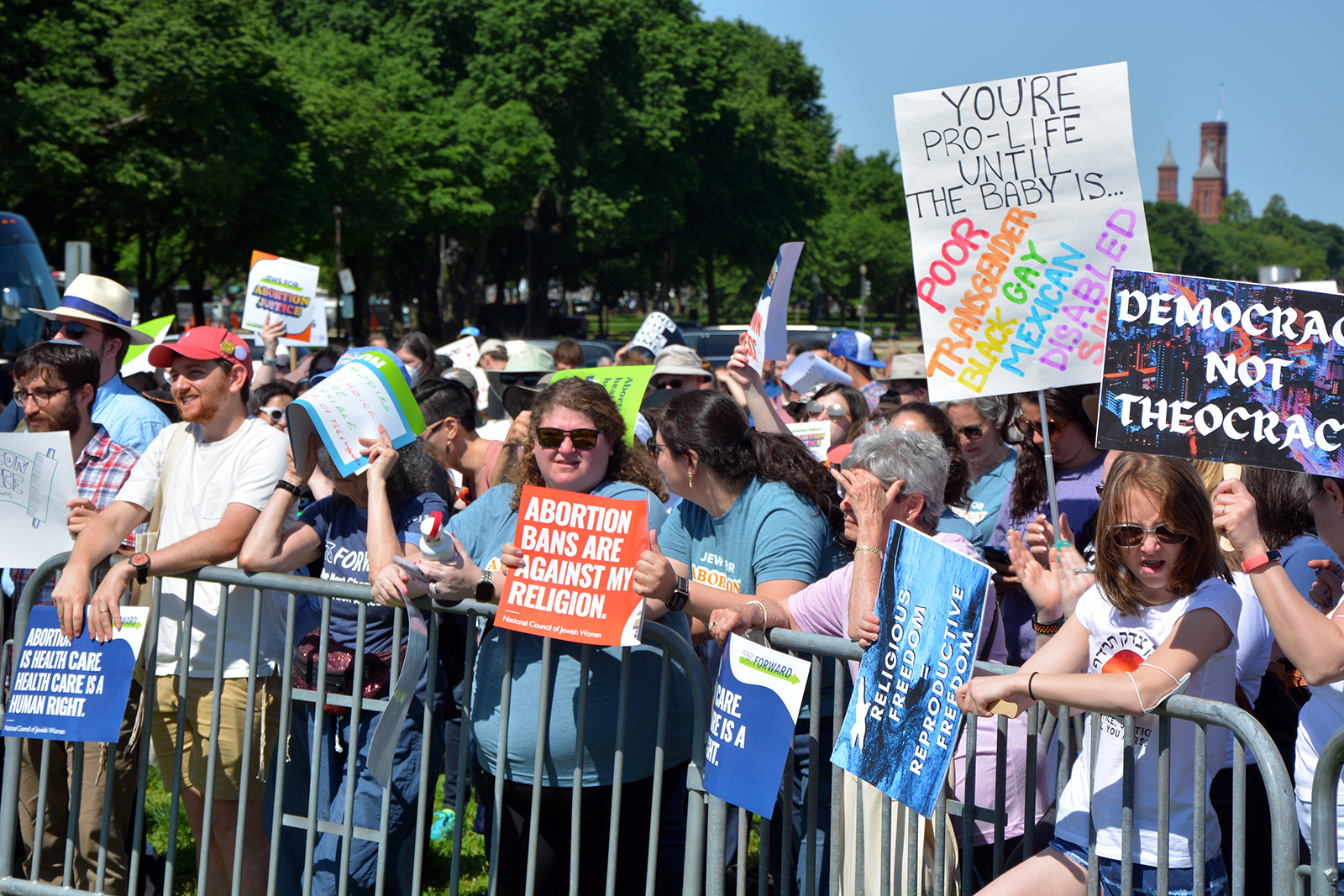 People attend the Jewish Rally for Abortion Justice on the National Mall, May 17, 2022, in Washington. RNS photo by Jack Jenkins