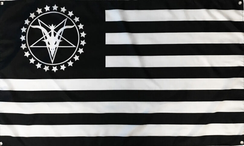 One of the flags for sale on The Satanic Temple website, labeled 