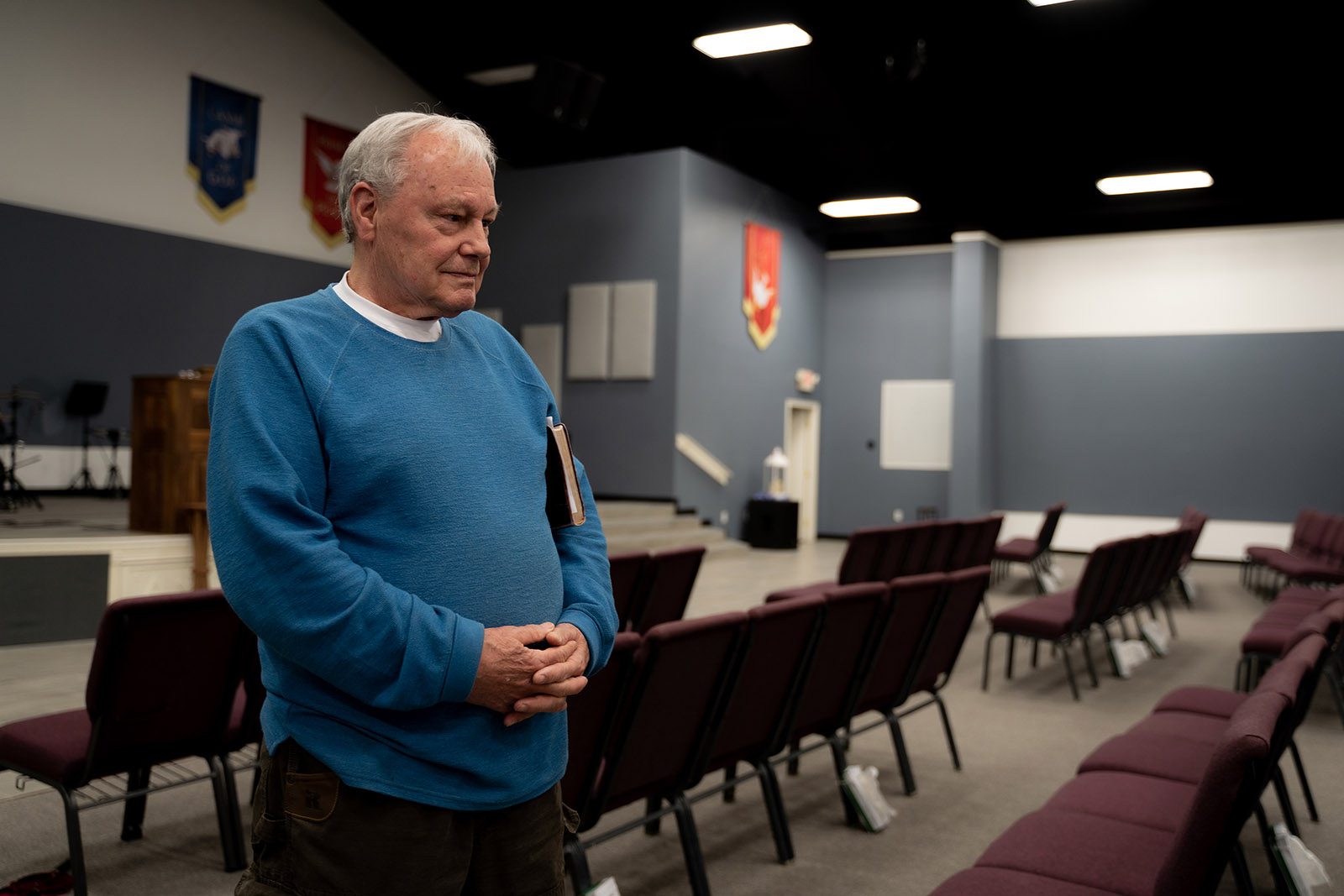 Pastor Ron Smith at Church of the King in McAllen, Texas, on March 17, 2022. Photo by Jeremy Lindenfeld