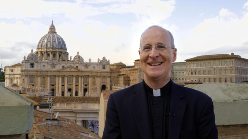 The Rev. James Martin at the Vatican in a scene from the documentary 