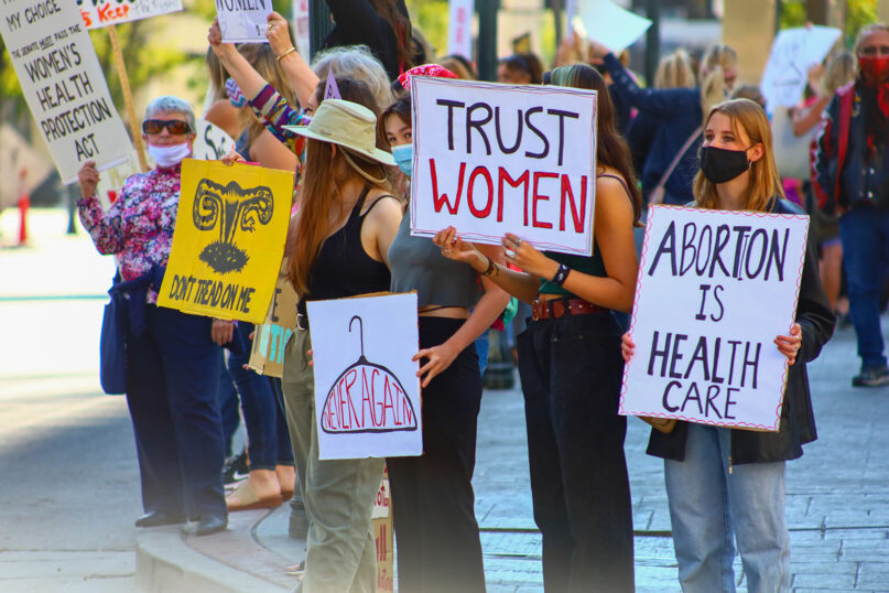 People participate in an abortion rights demonstration in Reno, Nevada, in Oct. 2021. Photo by Manny Becerra/Unsplash/Creative Commons
