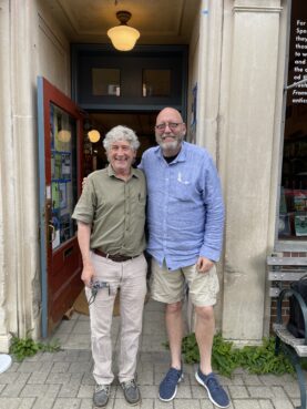 Matthew Tannenbaum, left, and Jeff Salkin in front of The Bookstore in Lenox, Massachusetts. Photo courtesy of Salkin