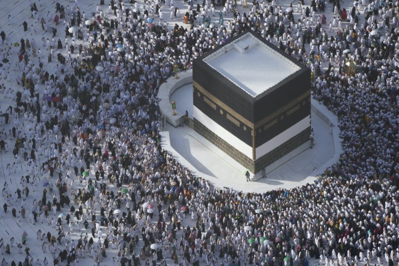 A view of the Kaaba at the Grand Mosque during the hajj pilgrimage in the Muslim holy city of Mecca in Saudi Arabia on July 6, 2022. (AP Photo/Amr Nabil)