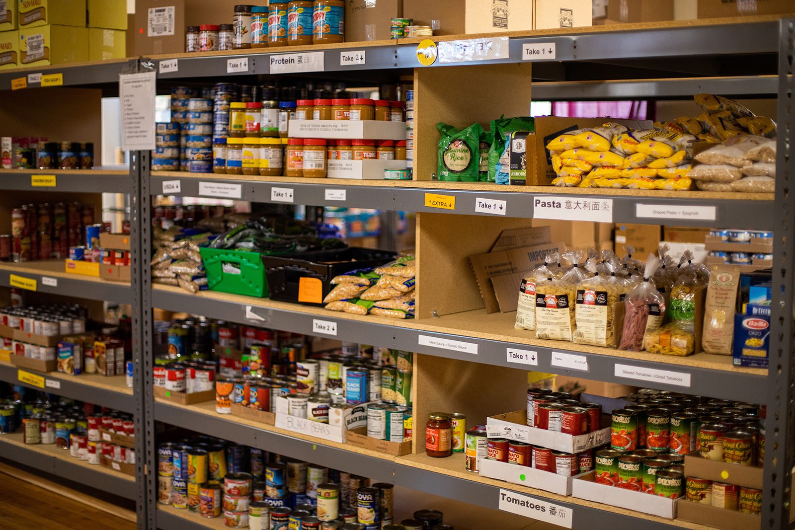 Non-perishable items at a food bank. Photo by Aaron Doucett/Unsplash/Creative Commons