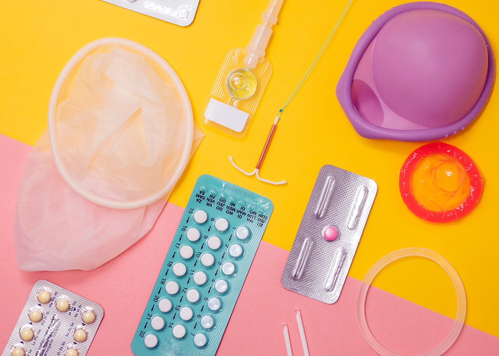 A range of contraceptive methods: contraceptive pills, emergency contraception, condom, IUD, vaginal ring, implant, etc. Photo by Reproductive Health Supplies Coalition/Unsplash/Creative Commons