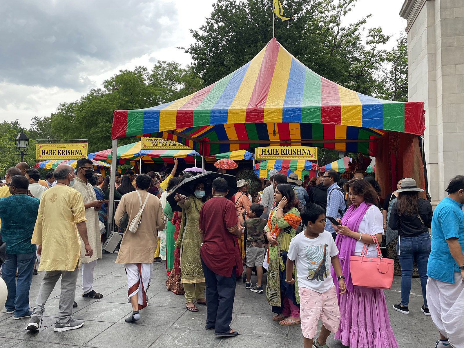 People attend the Hare Krishna Festival at Washington Square Park on June 11, 2022, in Manhattan, New York. RNS photo by Richa Karmarkar