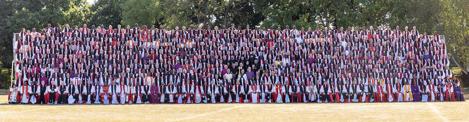 Anglican Bishops attending the Lambeth Conference pose for their group photo during the 2022 Lambeth Conference at the University of Kent in Canterbury, England on Friday July 29, 2022. Photo by Neil Turner for the Lambeth Conference