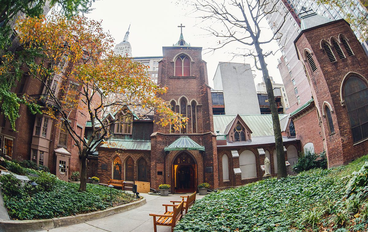 The Church of the Transfiguration, known as “The Little Church," in Manhattan, New York. Photo via LittleChurch.org