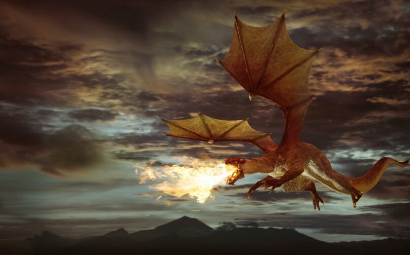 Fire-breathing, fearsome dragons may represent chaos and the human  impulse to conquer that threat.  (The Image Bank via Getty Images)
