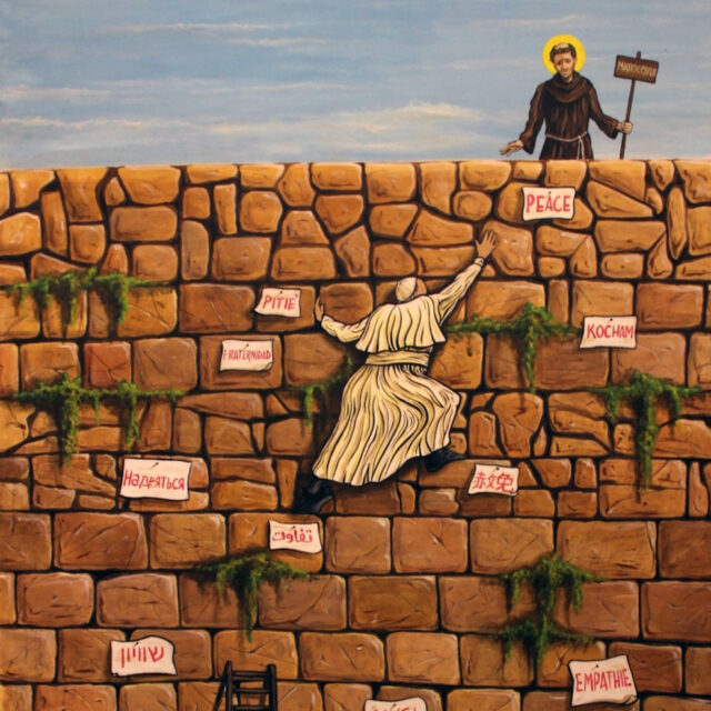Inspired by Pope Francis, graffiti artist brings pop message to young people in Assisi