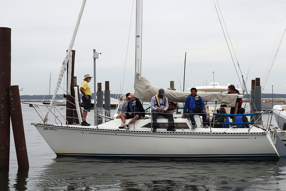 US Autism Homes residents and staff depart on a boat trip in Southampton, New York, on Sept. 11, 2022. RNS photo by Adelle M. Banks