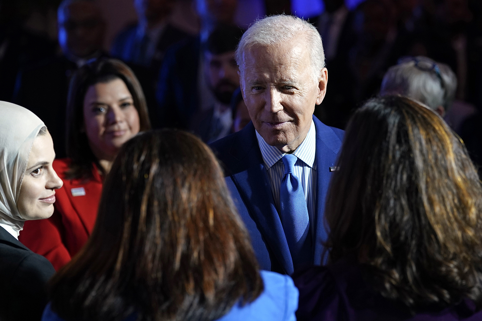 President Joe Biden greets people after speaking at the United We Stand Summit in the East Room of the White House in Washington, Thursday, Sept. 15, 2022. The summit is aimed at combating a spate of hate-fueled violence in the U.S., as he works to deliver on his campaign pledge to 