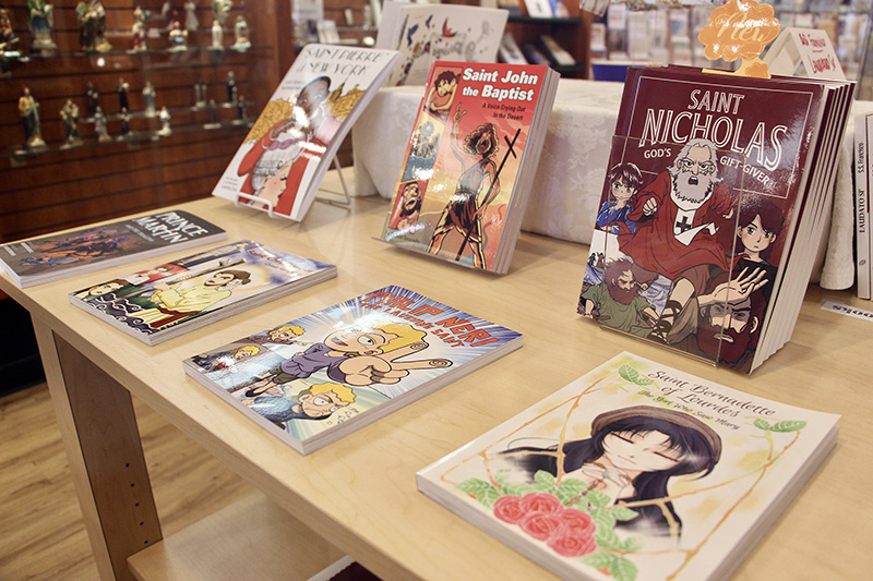 Graphic novels on display at Pauline Books and Media on Michigan Avenue in downtown Chicago, Sept. 6, 2022. RNS photo by Emily McFarlan Miller