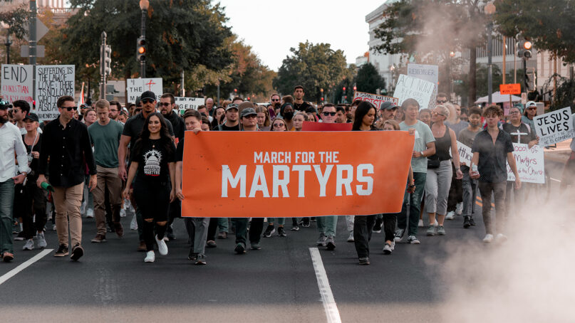 People participate in March for the Martyrs 2021 in Washington, D.C. Photo courtesy For the Martyrs