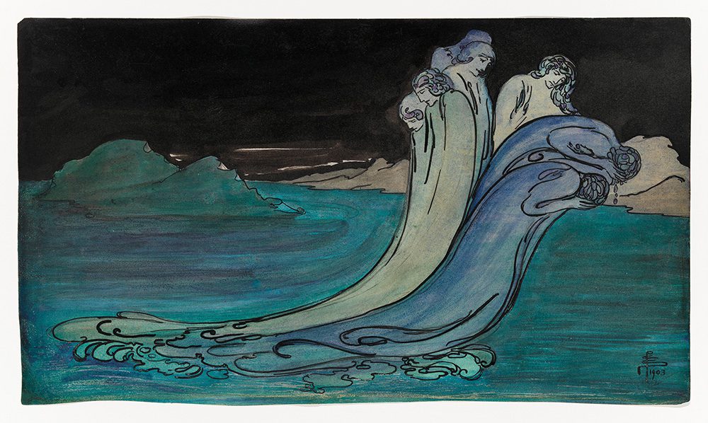"The Wave" by Pamela Colman Smith, 1903. Image courtesy of the Whitney Museum of American Art